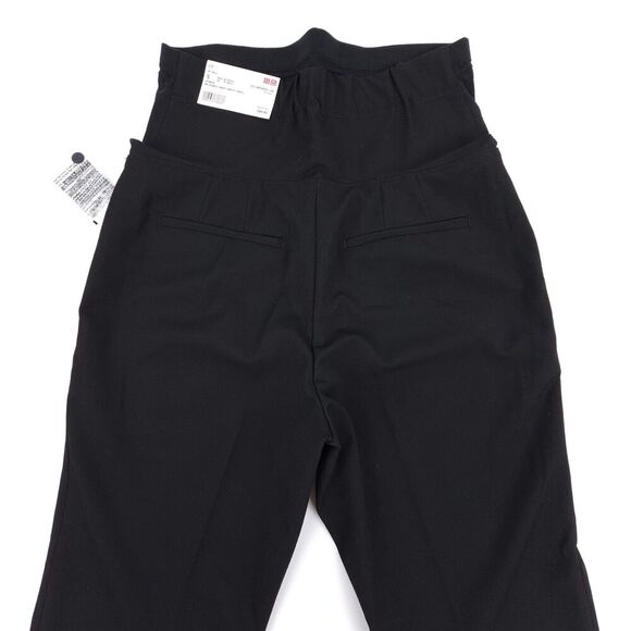 NWT Uniqlo Smart Ankle Pants 2-Way Stretch Maternity Pregnancy Black Minimal - Picture 7 of 8